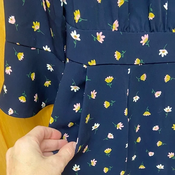 Boden Dark Blue Jumpsuit with Floral Accents - Picture 4 of 6